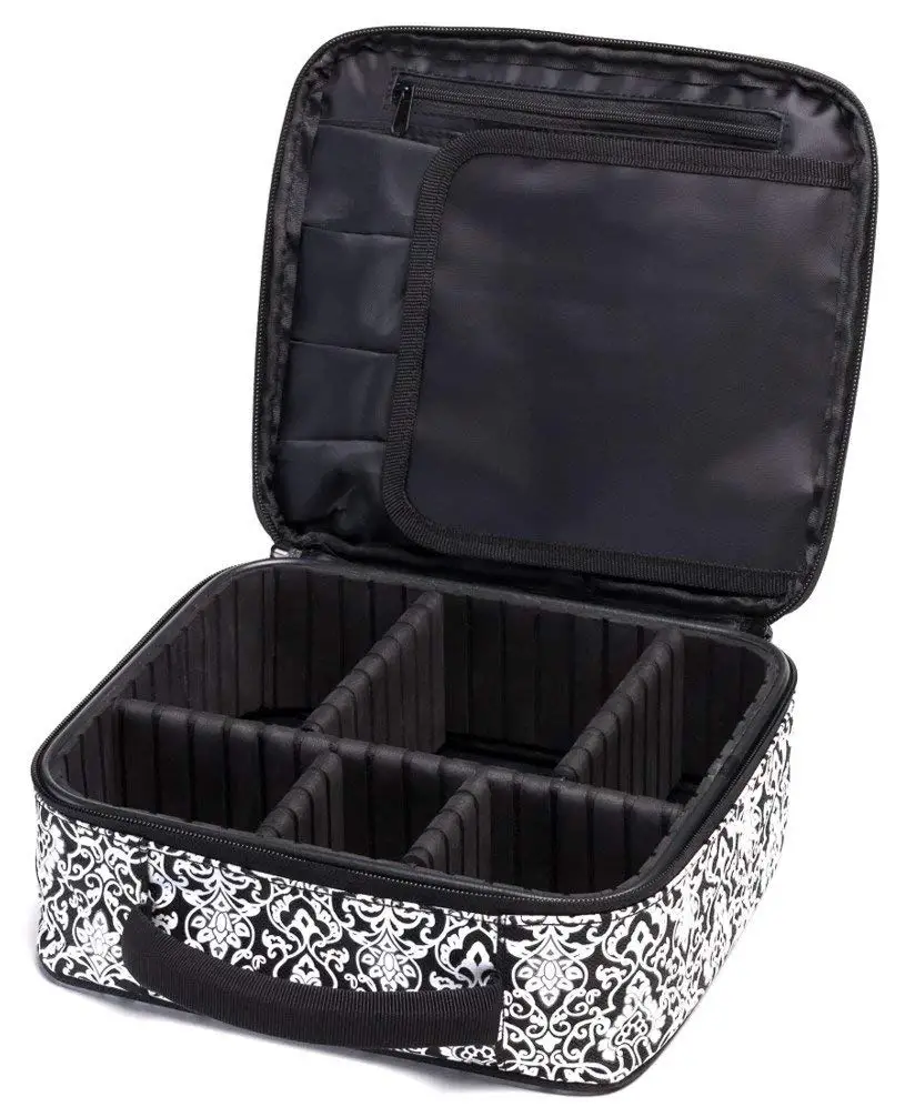 makeup bag with adjustable dividers