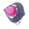 Morrocco ruby retro wedding red stone 925 sterling silver women ring