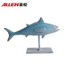 Manufacturer price 6.7inch height blue skipjack sculpture home tabletop wall decoration resin fish statue with iron stand