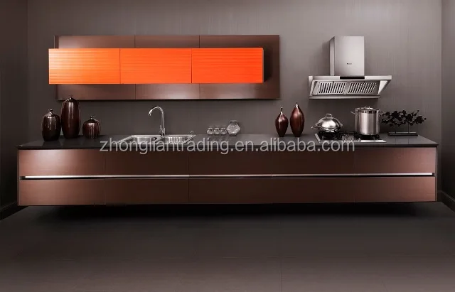 China factory simple designs aluminum profile kitchen cabinet