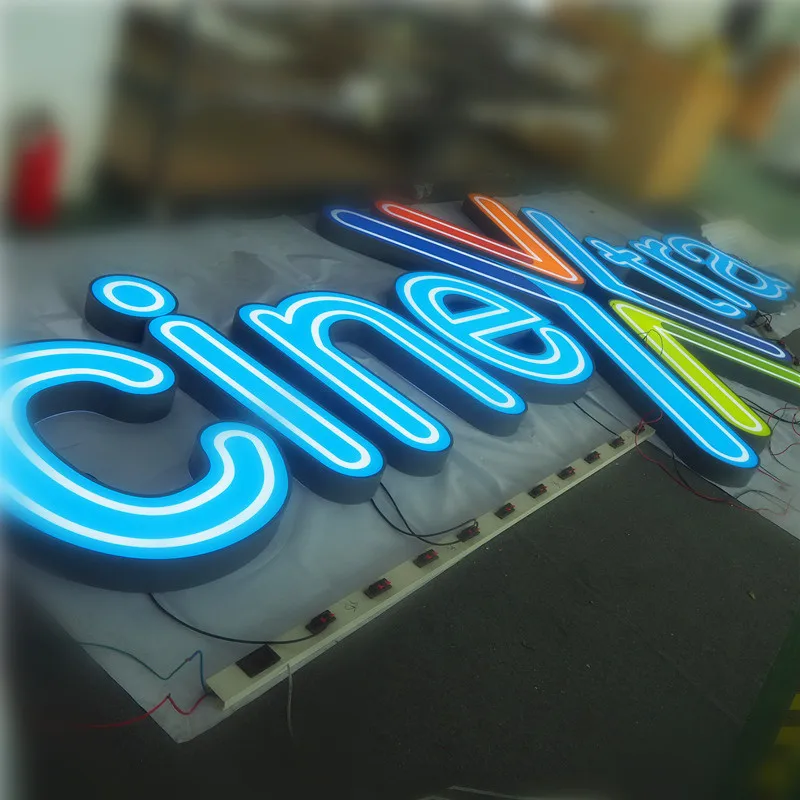 Custom advertising font light acrylic led 3d letters sign for shop