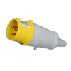 110V PP 16amp gray body male industrial 3pin electric plug with Long Tail
