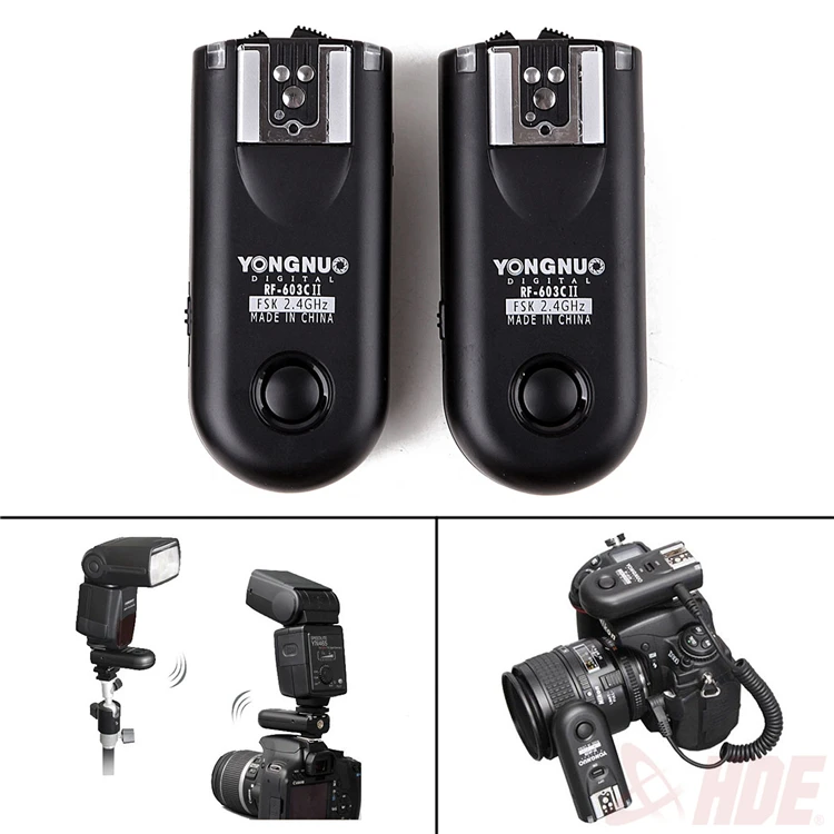 Yongnuo RF 603C II de flash inal/ámbrico remoto disparador C3 para Canon 5D 1D 50D