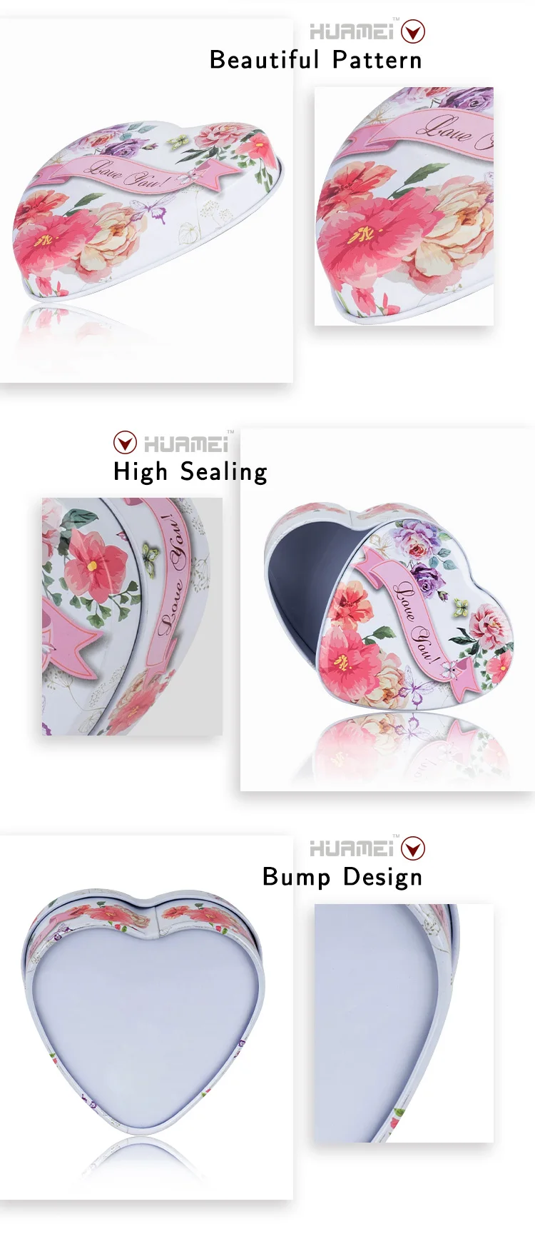 Wholesale Cheap Price Heart Shape Cosmetic Cream Jar Cake Tin Box