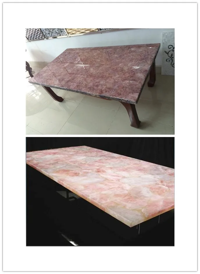 Luxury Customized Natural Rose Quartz Stone Countertop Rose Quartz Countertop