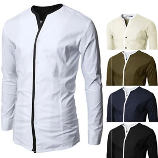 Mens French Cuff Dress Shirts No Collar Dress Shirt Fabric Buy Mens