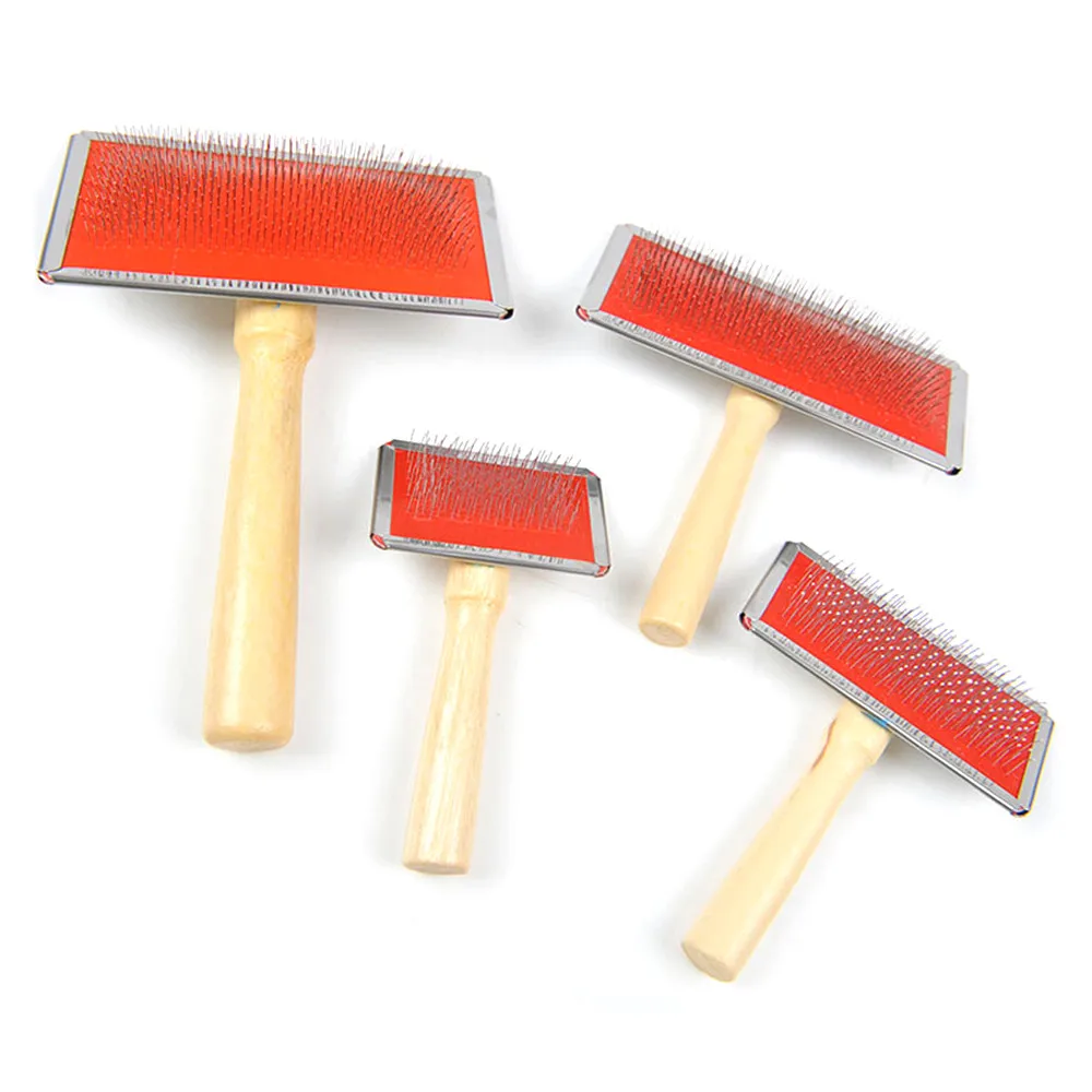 Rubber Brush Pet Wooden Handle 2in1 Dog Deshedding Brush Pet Products