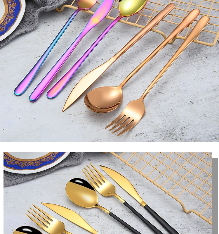 Excellent Houseware Silver Cutlery 304 Stainless Steel Korea Fork Spoon Portable Cutlery Set