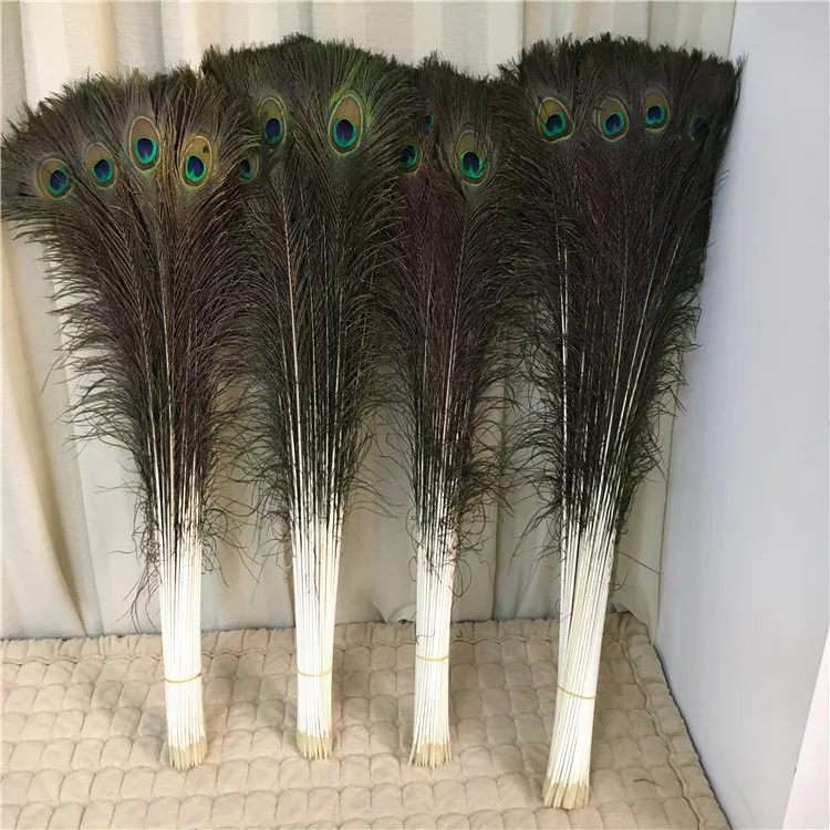 Manufactures Hot Selling 70120cm Natural Artificial Peacock Feather