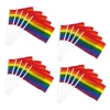 Fabric or PVC Rainbow Hand Flag Stick Flag for Gay Pride Parade Pride Month LGBT