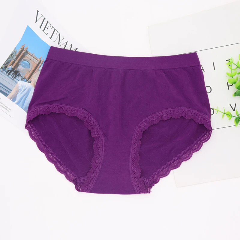 Oem Women Underwear Viscose Spandex Soft Seamless Lace Girls Panties