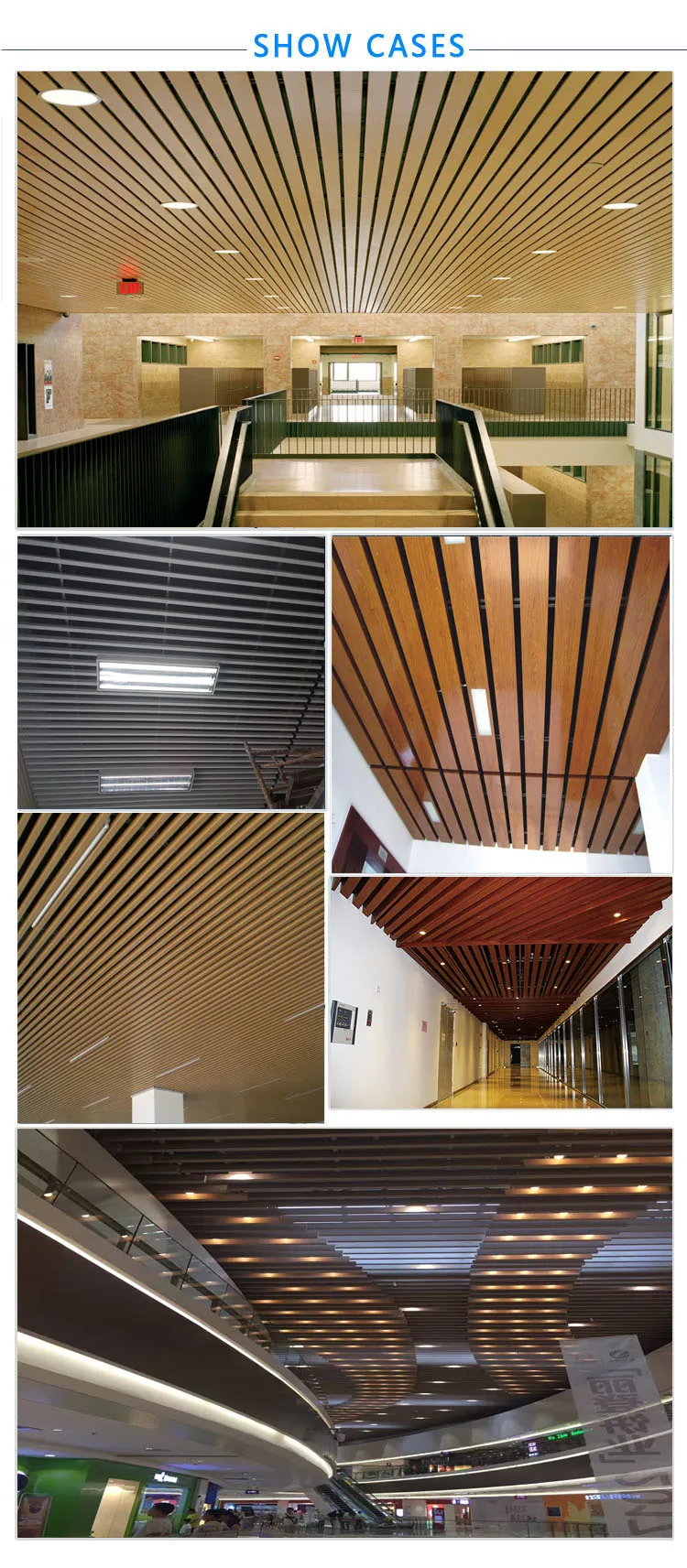 Concealed Soundproof  Ceiling Tiles  Aluminum  U-shaped Baffle Ceiling