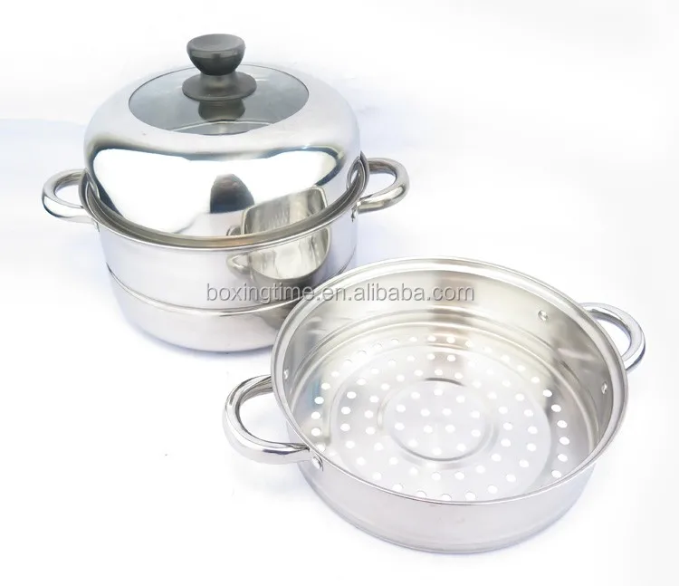 2layer Stainless Steel Gas Food Steamer Pot Stuffed Bun Dim Sum