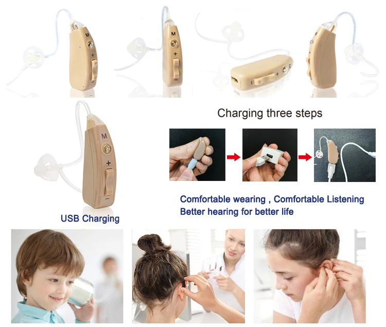 2019 Best Seller Sound Amplifier BTE USB Rechargeable Hearing Aid
