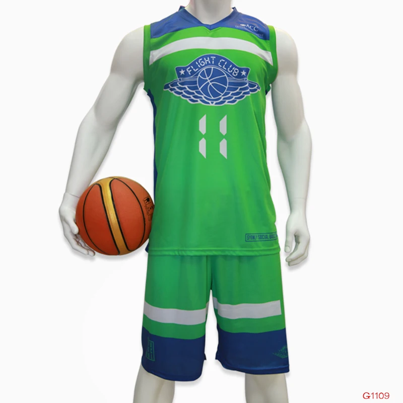 green sublimation basketball jersey