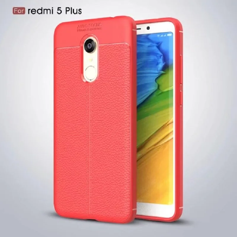 Hot Sell Litchi pattern Soft Tpu case for Xiaomi Redmi 5 Plus Cover