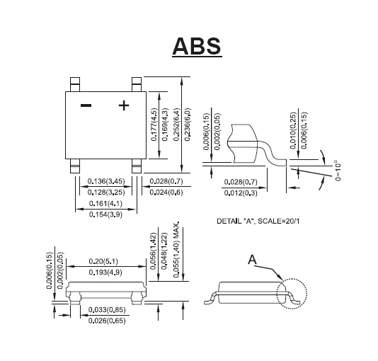 1000v 1a Abs10 Bridge Rectifier With Abs Package - Buy Abs10 Bridge ...