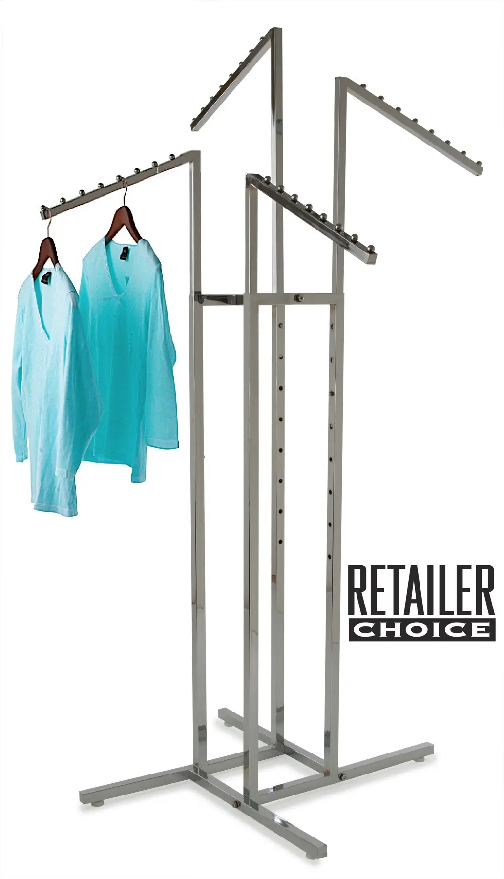 Adjustable Height Decorative Blade Straight Arms Clothing Rack