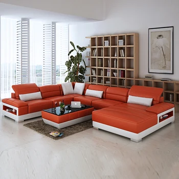 Popular New Designed Leather Modern Sofa Sets For Living Room Furniture
