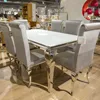Modern Stainless Steel Louis Dining Table and Chairs