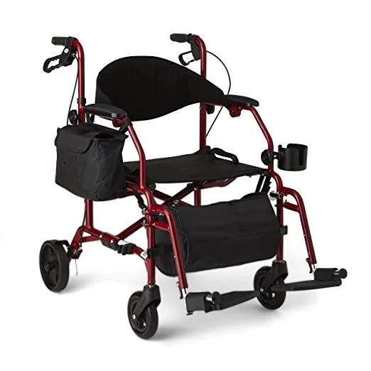 2 In 1 Rollator Walker Wheelchair For Seniors And Adults Transportation ...