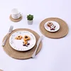 Kitchen washable braided eco-friendly plain color large dining place insulation round table mat
