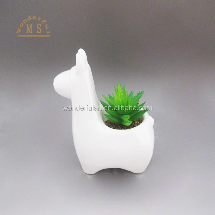 China wholesale small ceramic llama pot,llama planter,succulent plant with pots