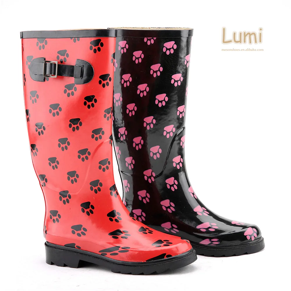 printed rain boots