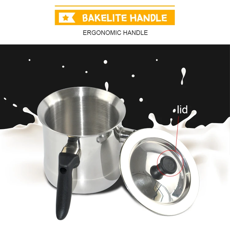 2l/3l Stainless Steel Milk Boiling Pot Double Wall Whistling Milk Pot ...