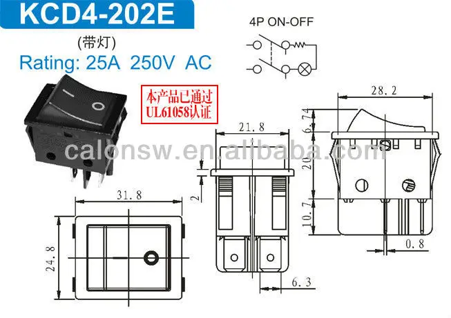 Green Kcd4 Rocker Switch Dpst On Off 4 Pin 250v 16a 2400w 5565 Sunrom Electronics Technologies