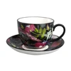 French country black large tea soup cups crockery cup saucer bone china