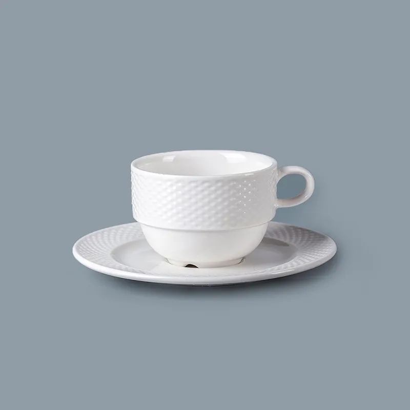 product-Special Design Hotel Ware 90ml Porcelain Espresso Cups With Saucer, Crockery Restaurant Coff-1