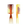 Classic Tortoise Shell Large Grinding Three and Two sided Styling Combs for Combing Oil Head
