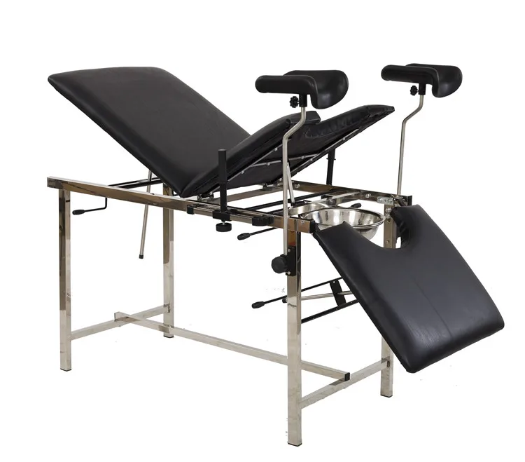 Popular stainless steel hospital furniture gynecology examination table obstetric surgical table