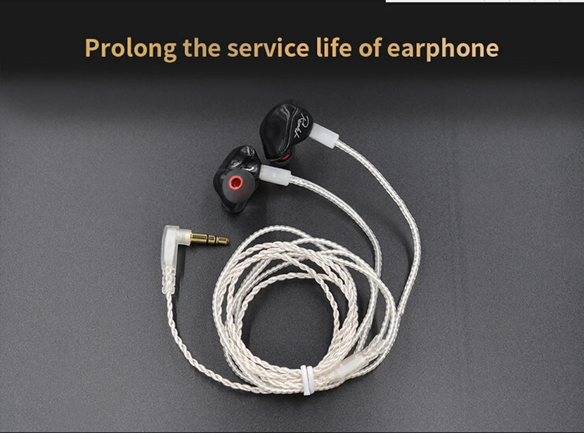 Kz Zs3 Desmontable De Audio De Cable De 0,7mm De Alambre De Plata De