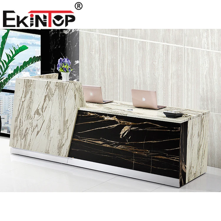 Ekintop White Modern Marble Decoration Reception Desk Reception