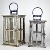 Brush white wood lantern