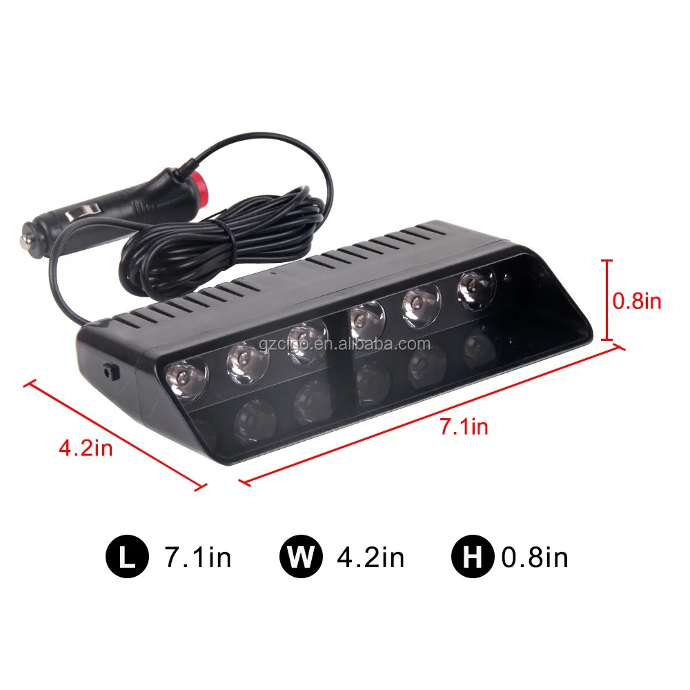 Leds9 Emergency Strobe Lights 12v Led Grill Lights For Cars 6 Pcs 1w Or 3w Led Windshield