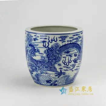 Rzda04 A D10 Inch Hand Painted Blue White Dragon Flower Pot Rzda04 A D10 Inch Hand Painted Blue White Dragon Flower Pot