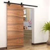 Wood Sliding Barn Door with Black Carbon Steel Exterior Sliding Barn Door Track System