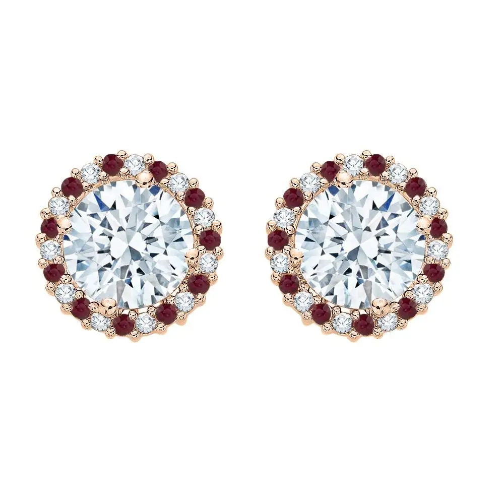 10k Gold Earring Backs Find Deals On Get Quotations Alternating Diamond And Ruby Earring Jackets In 10k Rose Gold 5 8 Cttw