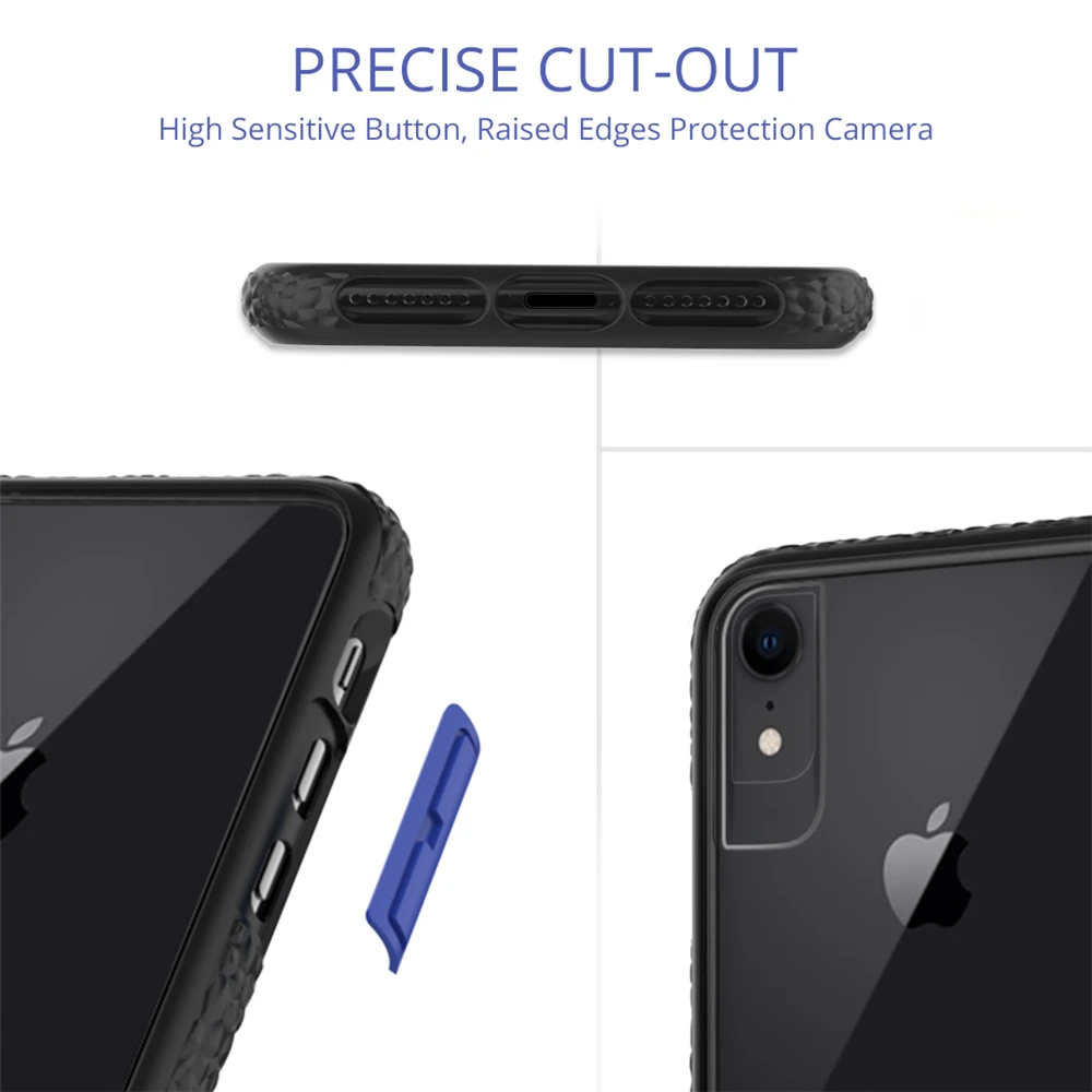 3.5m Drop Tested Hybrid Rugged Clear Phone Cases for iPhone 11 XR X Xs Max