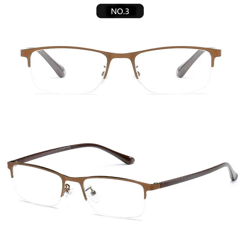 Rectangular Half Rim Half Frame Optical Business Glasses Reading