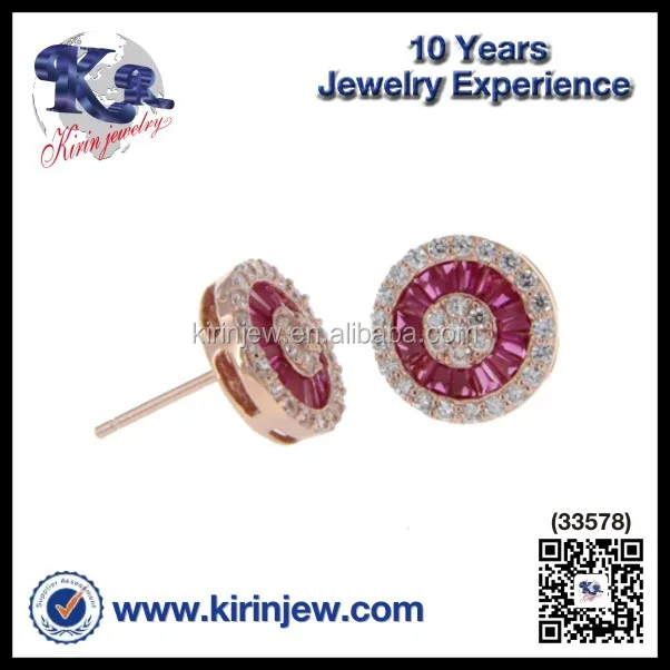 Wholesale Price Sterling Silver Jewelry Corundum CZ Fancy Stud Earring