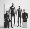 Black fiberglass abstract face male mannequins muscular full body mannequin