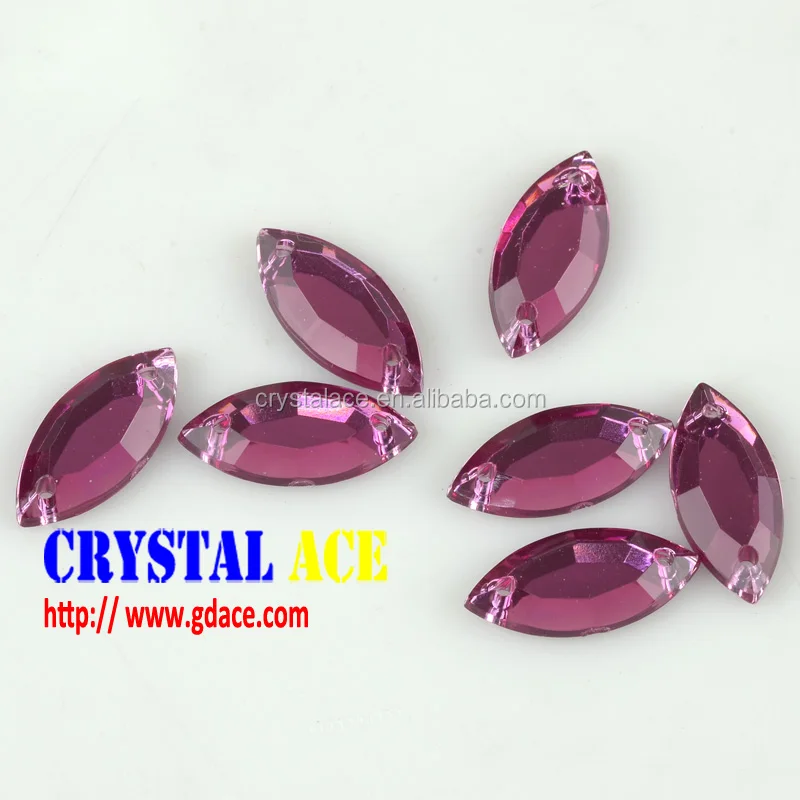 Amethyst acrylic rhinestones sew on crystal, sew on flat back acrylic stones, sew on crystal rhinestone for women decoration
