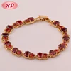 18k rose gold ruby chain bracelet designs for woman, ruby zircon jewellery cheap wholesale in guangzhou