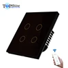 New Design Switch 4 Gang WiFi Touch Wall Switch For Smart Life APP Control And Works With Amazon Echo and Google Home Assistant