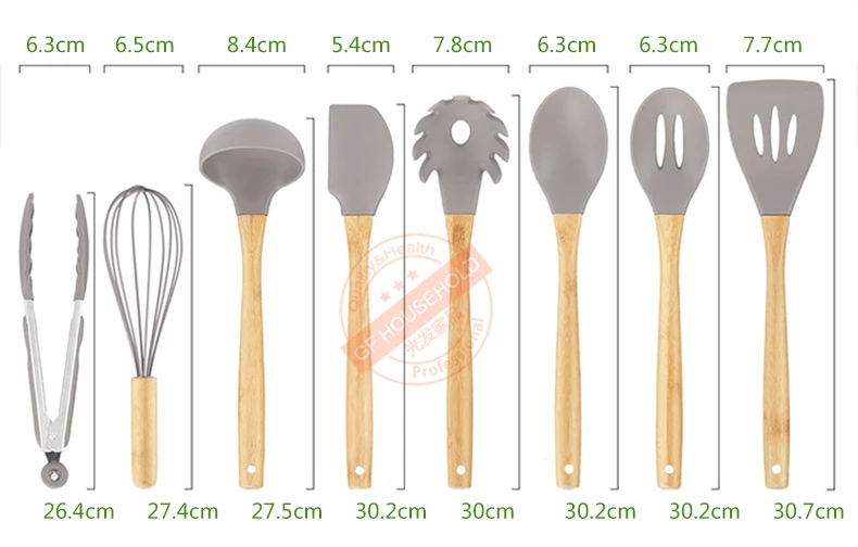 silicone utensil set with holder