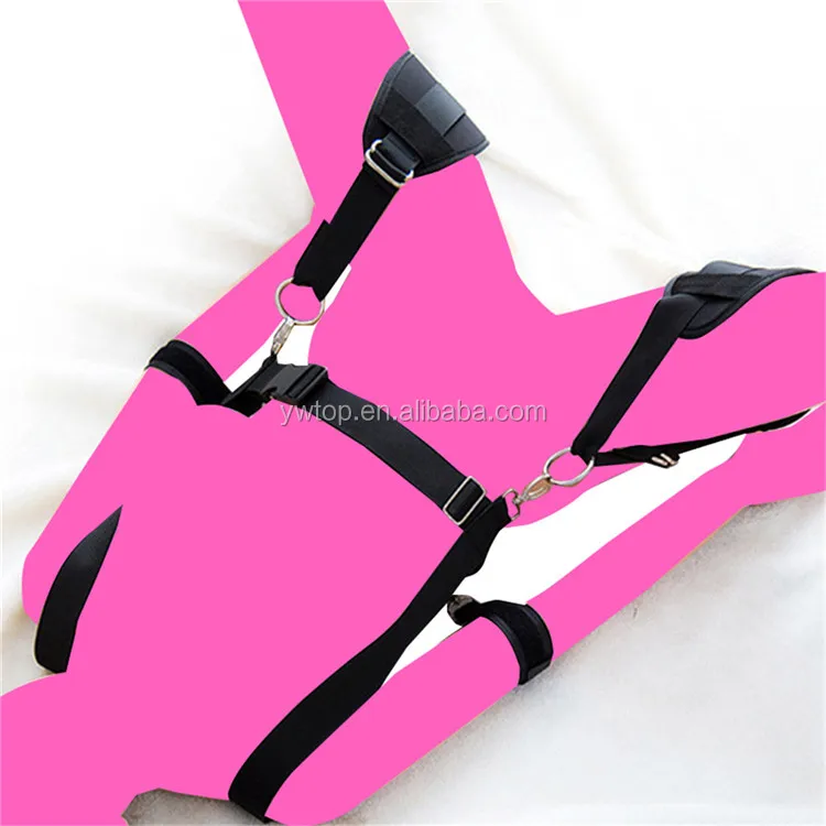 Naked Bound Leather Bondage Restraint Open Leg Thigh Locking Wrist Cuffs Belt Belts Fetish ...